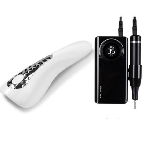Rechargeable Electric Nail Drill Machine&amp;Portable Nail UV/LED Lamp 18w