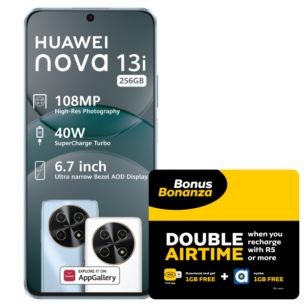 HUAWEI Nova 13i 4G Dual Sim 256GB Smartphone- Blue + MTN SIM with 20GB data