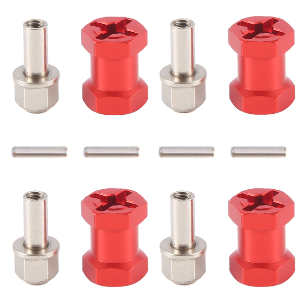 12Mm Hex Wheel Hub Adaptor 17Mm Extension Combiner Coupler Red
