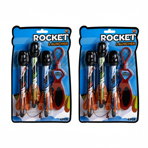 Boys Outdoor 4 Piece Rocket Launch Set with Soft Foam Rockets - 2 Pack