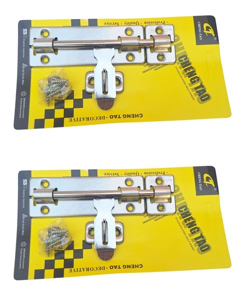Heavy Duty Stainless Steel Slide Bolt Latch for Extra Security - 2 Pack
