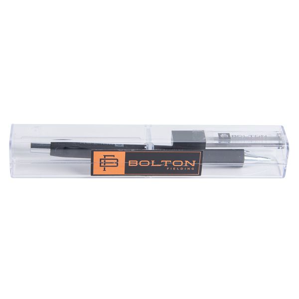 Bolton Flat Clicker Black Clutch Pencil With Lead Refill In Gift Box