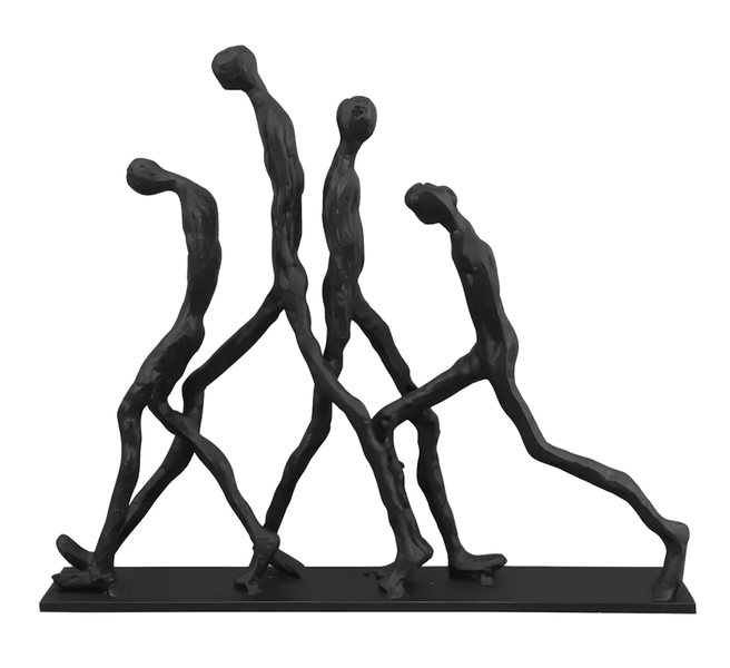 Decor Handcrafted Metal Humanoid Art Piece Sculpture - 35cm