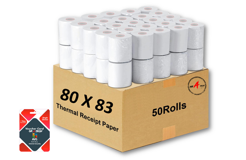MR A TECH Thermal Till Rolls 80x83 50 Rolls in a Box- (Till Rolls)