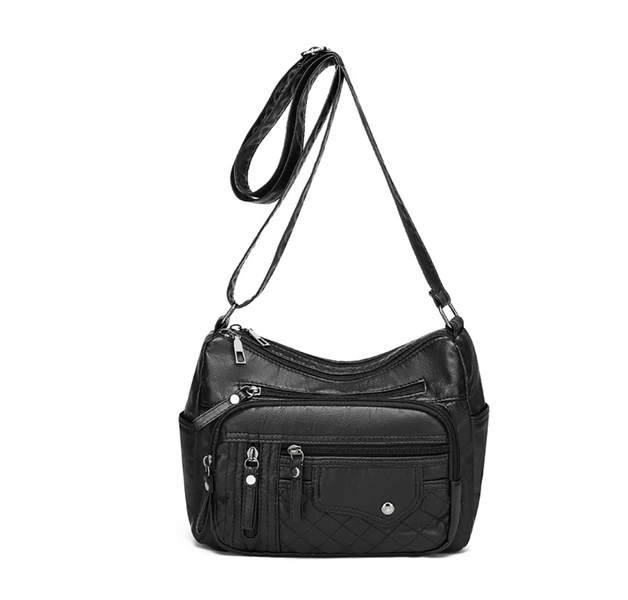 Fashion Soft PU Leather Women Crossbody Bag Zipper Shoulder Handbag