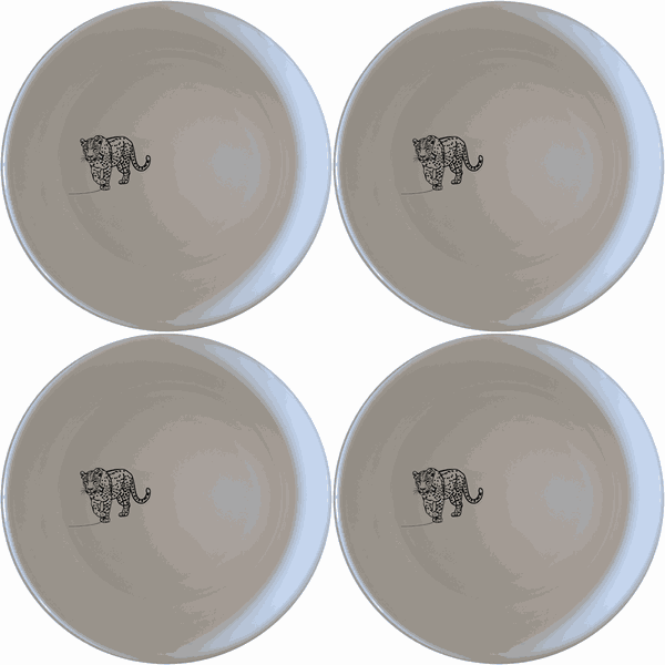 Silhouette Big Five African Leopard Bowl Set of 4 - Range 4