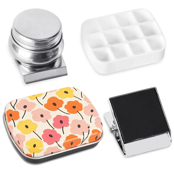 Mini Tin Box,Empty Watercolor Palette,Small Paint Storage Kits,A