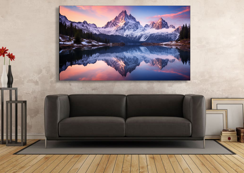 Canvas Wall Art - Mountain Reflections Abstract - HC1021