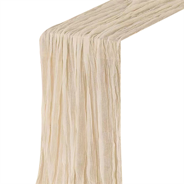 Cheesecloth Table Runner Boho Gauze Table For Wedding Beige 4Pcs