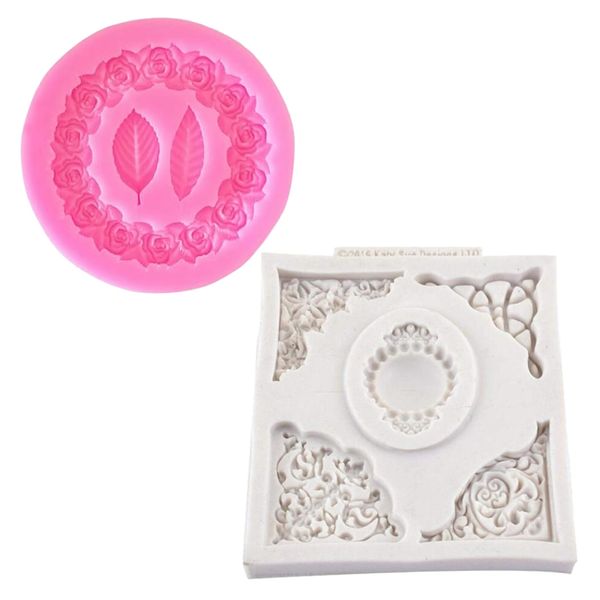 Kitchen Baking Multiuse Cake Fondant &amp; Chocolate Decoration Moulds - Set of 2