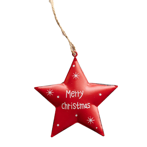 Wrought Iron Christmas Tree Pendant Star Bell Christmas Party Home Decorati