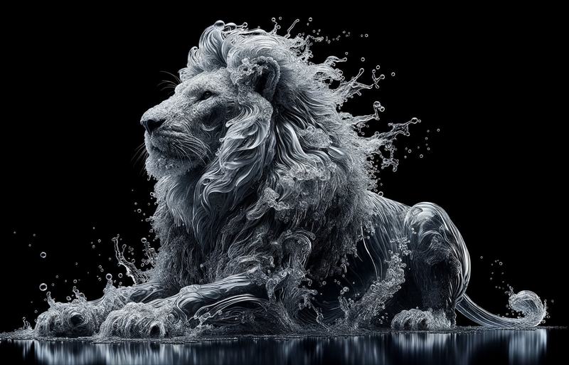 Canvas Wall Art Decor - Wet Lion Artwork