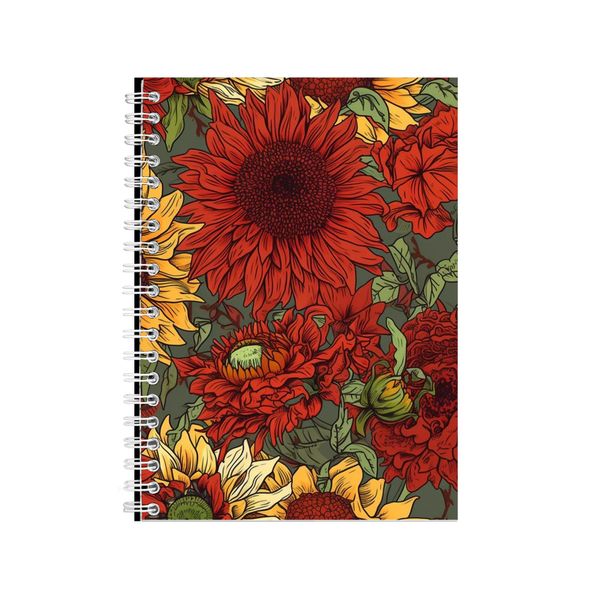 Red Carnations And Yellow Sunflowers 3 Notebook Gift Idea Notepad Pad 114
