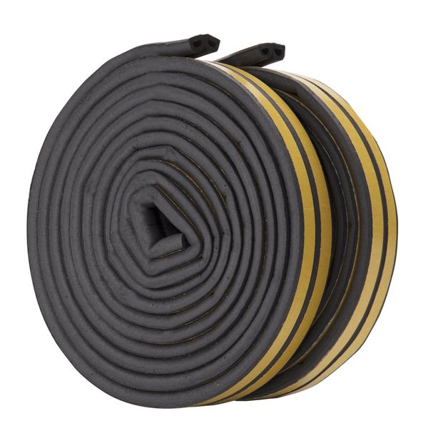 2 Piece D-Shaped Door &amp; Window Seal Strip, Self-Adhesive Rubber Tape