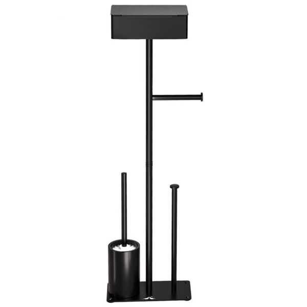 ALANES Anti-Slip Freestanding Toilet Paper Holder with Brush for Bathroom