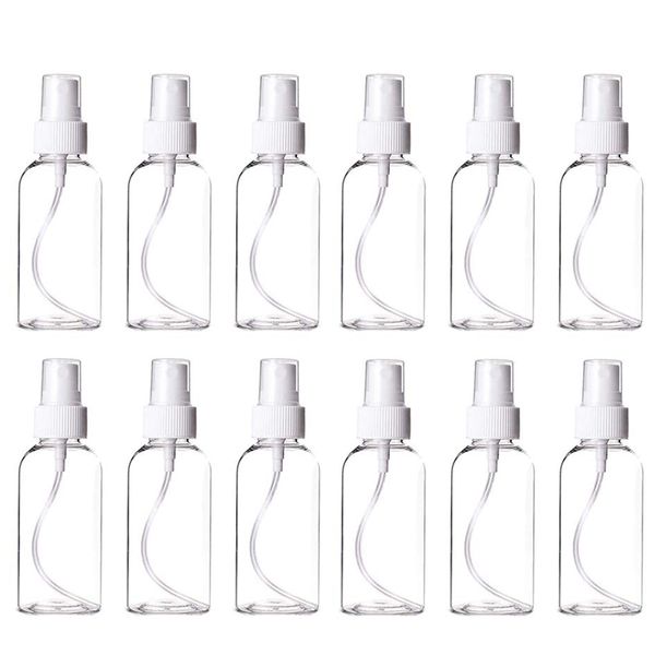12 Pack Clear Spray Bottles 2 5Oz/75Ml With Pump Spray Cap For Travel