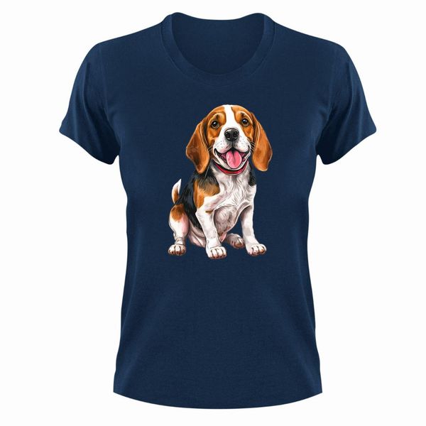 Beagle T-Shirt Gift Navy Christmas Birthday Present 332
