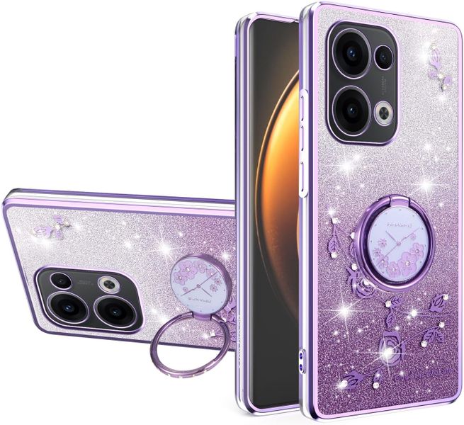 Bling Sparkle Flowers Phone Case Compatible With Oppo Find X8 Pro