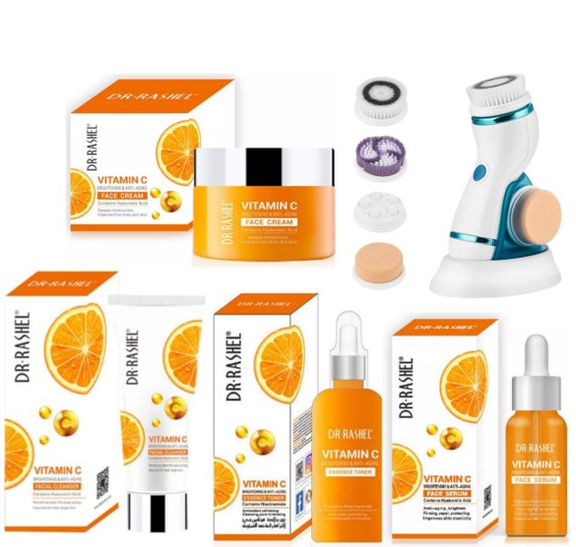 Silicone Face Brush with 4 Step Facial Treatment Kit - Combo