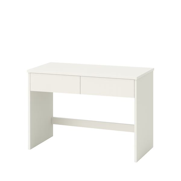 Compact White Vanity Desk with Flip Mirror &amp; Storage Drawers