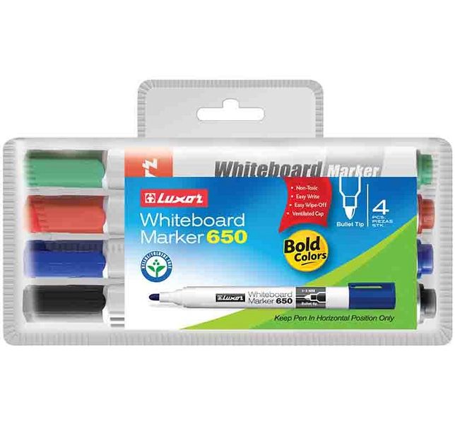 Luxor White Board Marker 4Pcs. Wallet - (650)