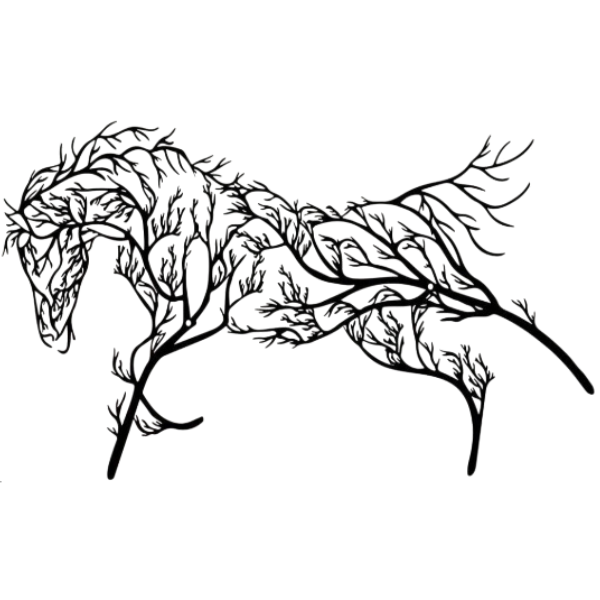 Black Metal Horse Branch Wall Decoration
