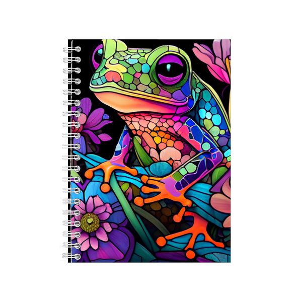 Neon Frog Stained Glass Notebook Animal Gift Idea A4 Notepad Pad 88