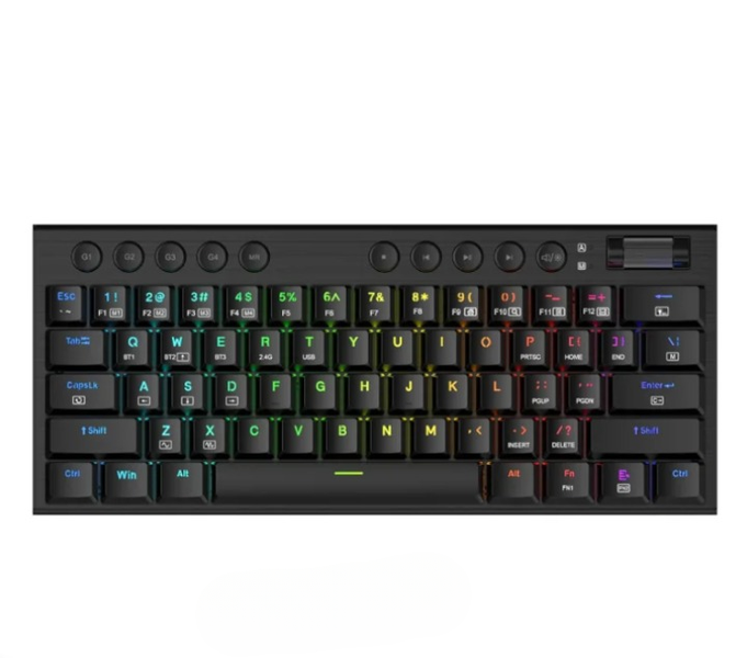 Black Pro 61-Key Bluetooth Gaming Keyboard with Red Switches &amp; RGB
