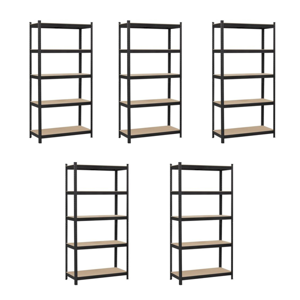 5 Tier Metal Shelving Unit - Set of 5