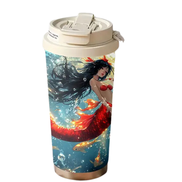 18Oz Stainless Steel Mermaid Tumbler with Straw