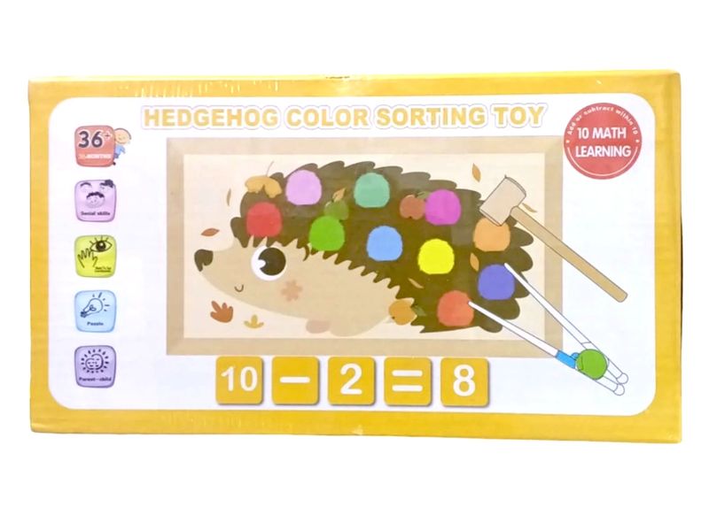 Educational Math Learning, Colouring and Sorting Hedgehog Toy for Toddlers