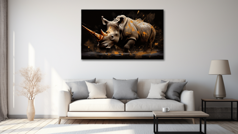 Canvas Wall Art -Rhino Resilience Abstract - HD0560