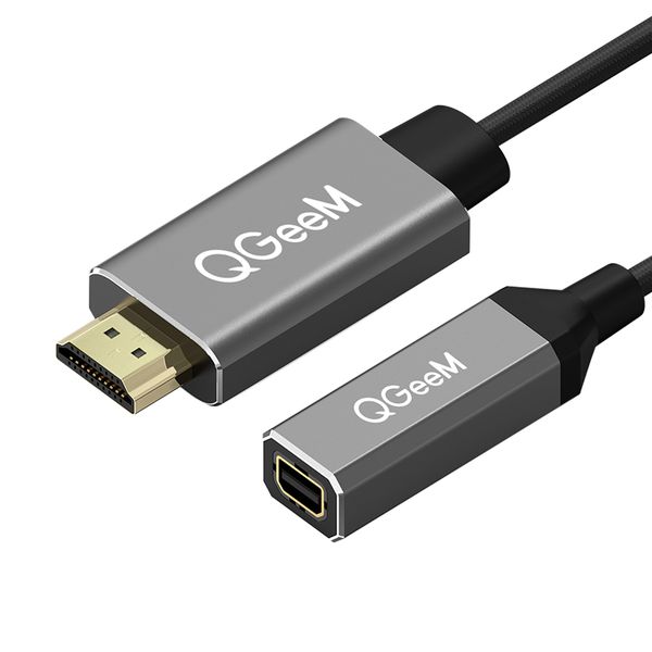 Qgeem Hdmi Single To Mini Dp Converter Adapter Cable Uhd 4K@30Hz Plug