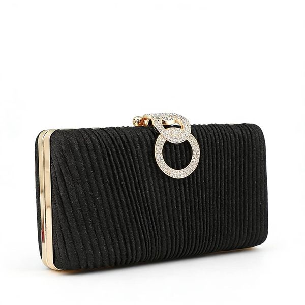 Evening Handbags Sparkling Clutch Purses Women Party Bag Black