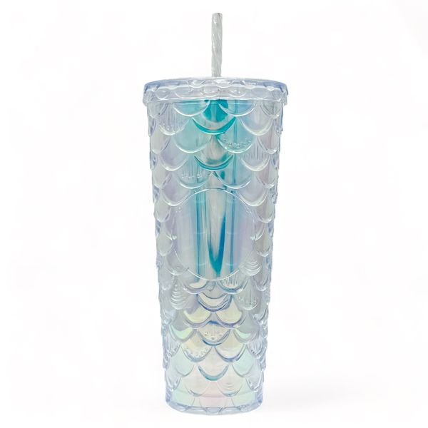 Mermaid Holographic Tumbler Sip Cup with Straw - 710ml