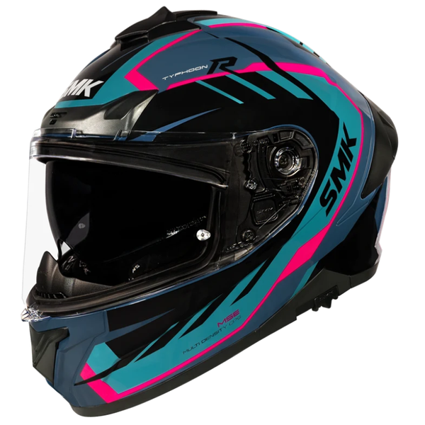 SMK Typhoon Aerot Helmet GL552 - Black/Blue/Pink