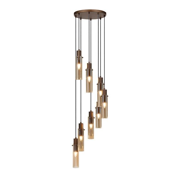 The Lighting Warehouse - Pendant Siyah 8 Light Spiral