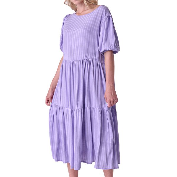 Hedgehogs-Ladies-Juniper Dress-Lilac Stripe