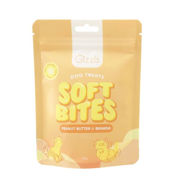 Gizzls Peanut Butter &amp; Banana Soft Dog Treats (150g)