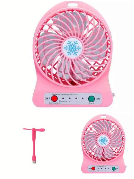 2 X Rechargeable Mini Desktop Cooling fan w/ USB Flexible Computer Fan