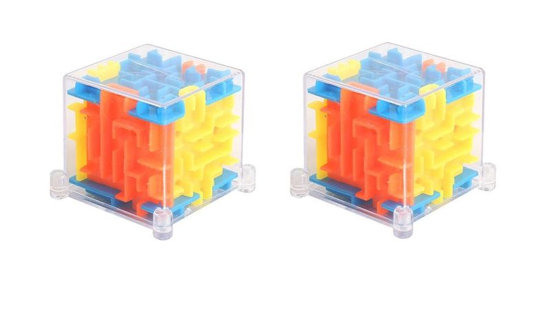 Boss 2 x 3D Fidget Maze Cube Puzzle With Speed Rolling Ball Inside