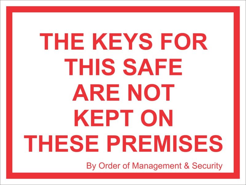 The Keys For The Safe Sign On Abs440x440