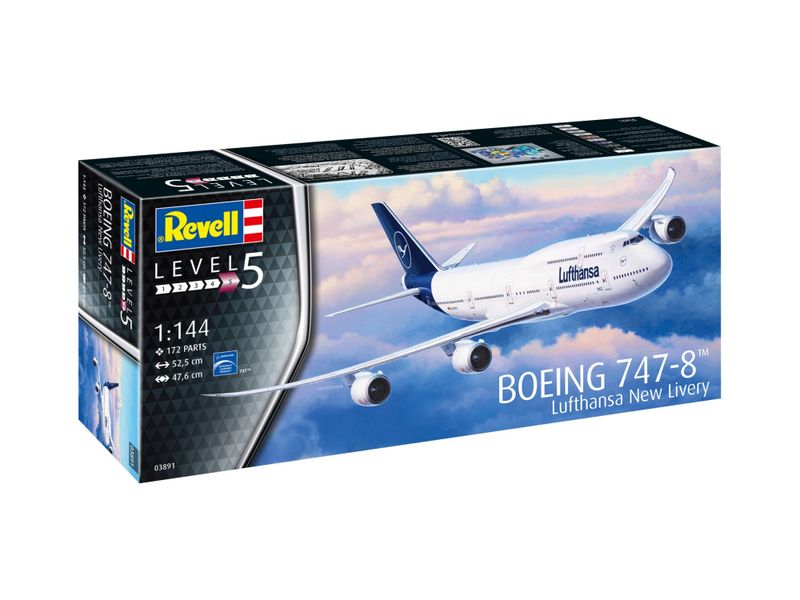 Revell 1/144 Boeing 747-8 "Lufthansa" New Livery Plane Plastic Model Kit