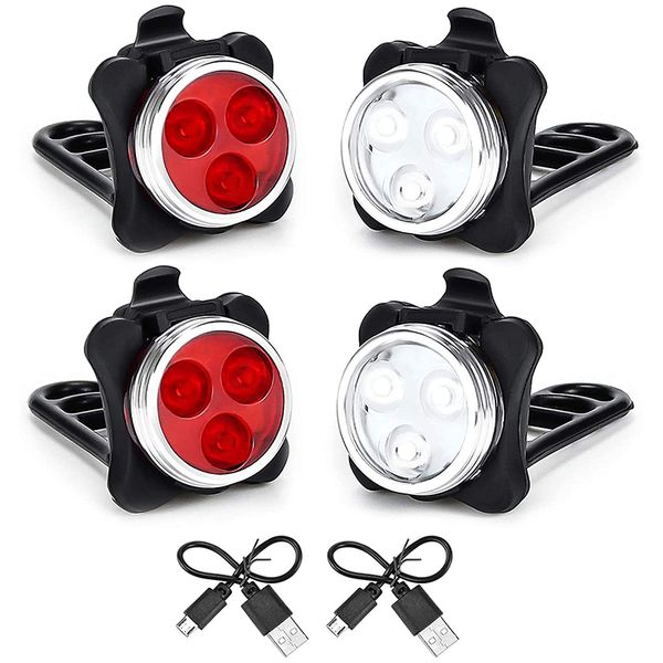 Lights Set Head Light (White Light) &amp;Tail Light (Led Red Light) 2 Set