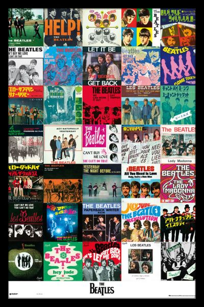 The Beatles (Album Collage) Poster with Black Frame