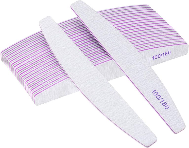 Professional Nail File - 16 Pieces - 100/180 Grit - Washable White