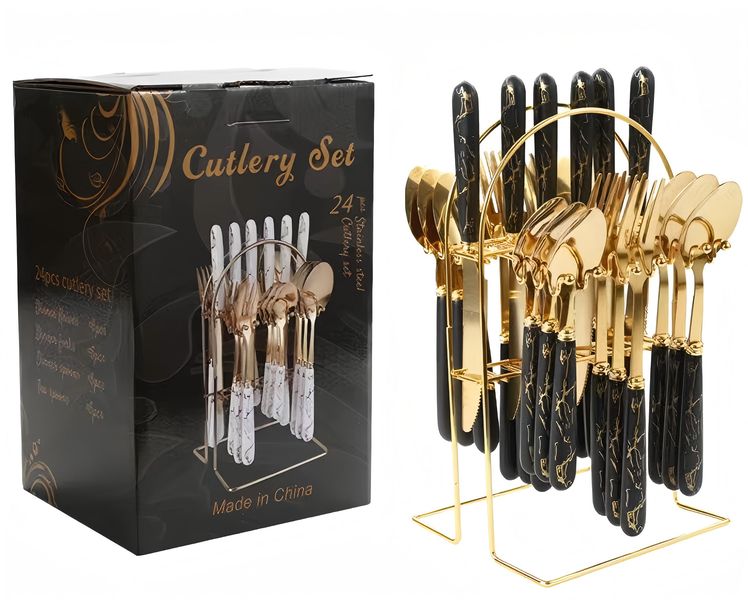 24 Piece Stainless Steel Cutlery Flatware SetsKnife Fork Spoon Gift Set