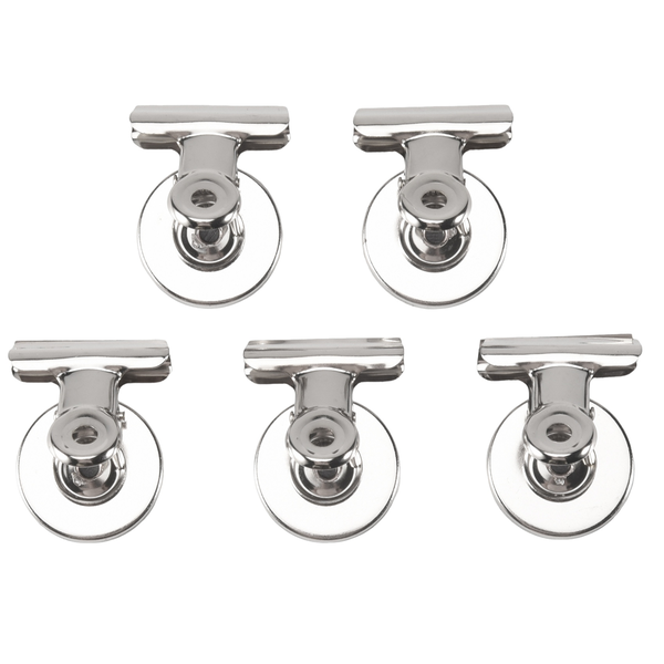 5pcs 3cm Magnetic Clip Refrigerator Wall Memo Holder Silver