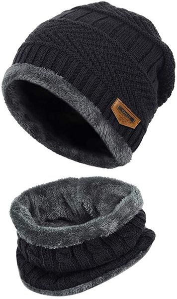 Classic Beanie with Neck Warmer [Black]
