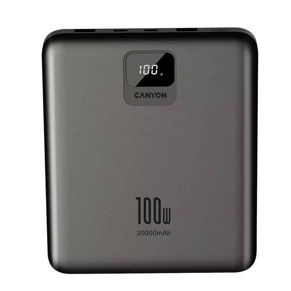Canyon PB-2008 20000mAh Power Bank, 100W PD Fast Charging, USB-C &amp; USB-A